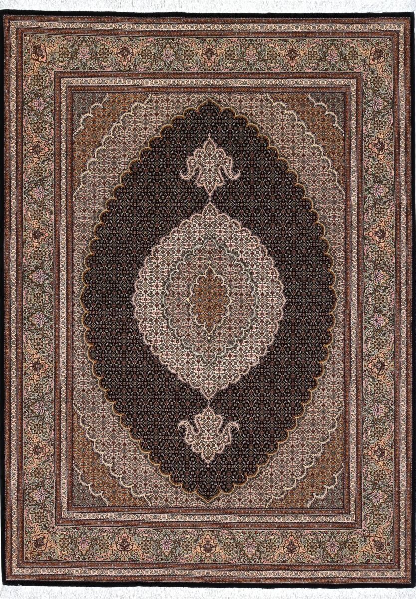 Nain Trading Tapete Persa Tabriz Mahi 213x149 Beige/Dark Brown (Mão-atada, Pérsia / Irão, Lã / seda)