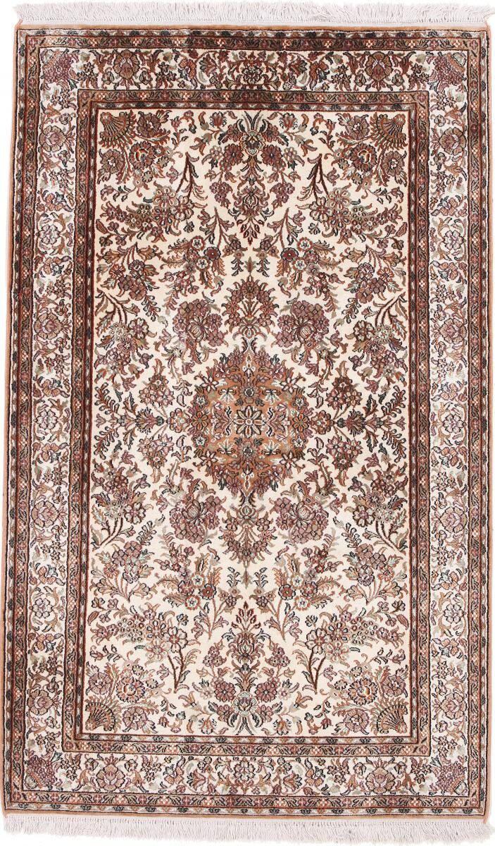 Nain Trading Oriental Rug Kashmir Silk 160x97 Grey/Pink (Silk, Indien, Hand-Knotted)