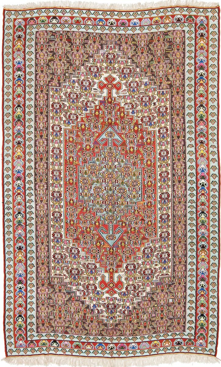 Nain Trading Tapete Persa Kilim Senneh 259x161 Beige/Pink (Mão-atada, Pérsia / Irão, Lã / seda)