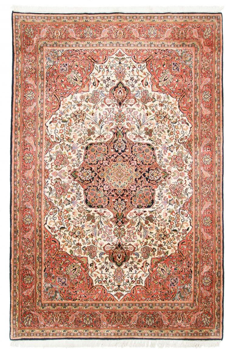 Nain Trading Oriental Rug Indo Sarouk 303x202 Orange/Pink (Wool, Indien, Hand-Knotted)