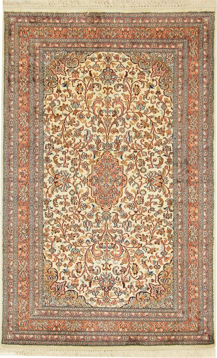 Nain Trading Tapete Kashmir Seda 151x93 Beige/Dark Brown (Índia, Mão-atada, Seda)