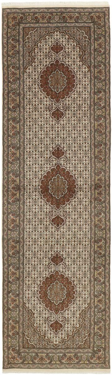 Nain Trading Tapete Persa Tabriz 50Raj Mahi 291x81 Corredor Beige/Dark Brown (Mão-atada, Pérsia / Irão, Lã / seda)