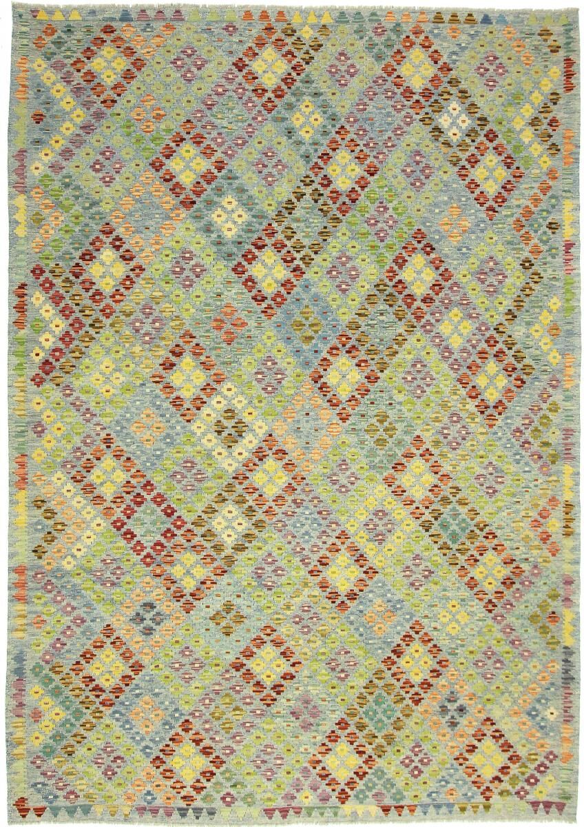 Nain Trading Tapete Feito à Mão Kilim Afegão 295x208 Brown/Olive Green (Lã, Afeganistão)