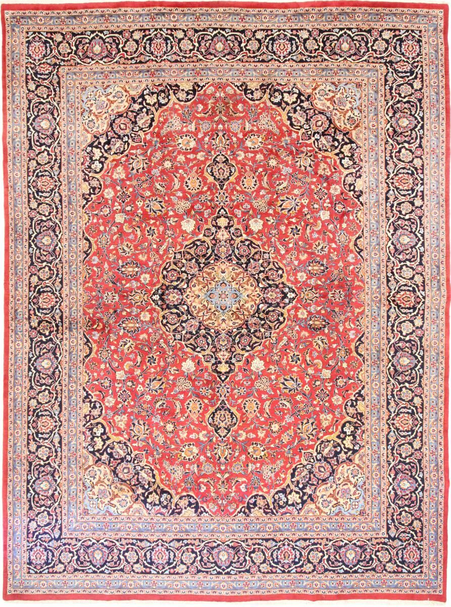 Nain Trading Tapete Oriental Masshad 407x299 Dark Brown/Red (Lã, Pérsia / Irão, Mão-atada)