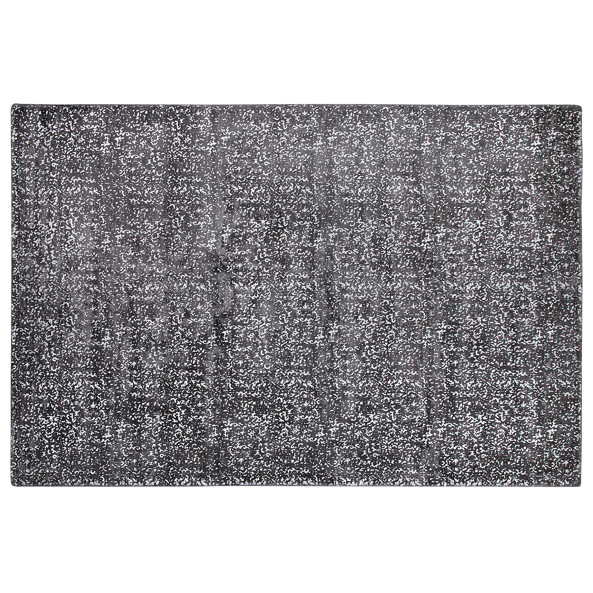 Beliani Tapete cinzento escuro e prateado em viscose retangular 140 x 200 cm feito à mão para sala de estar ou quarto Moderno