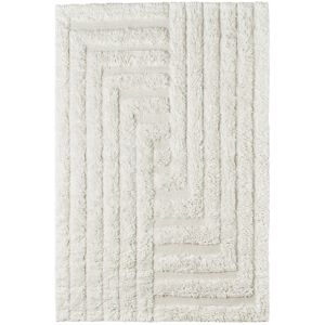 Dusty Deco - Dd Shaggy Labyrinth Rug White 200x300 - Vit - Vit - Ullmattor