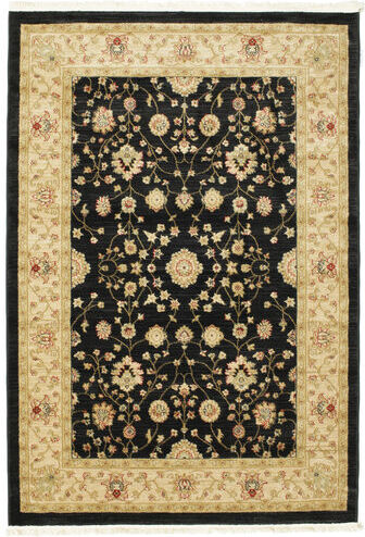 RugVista 140X200 Orientalisk Matta Farahan Ziegler Svart/Mörkbeige