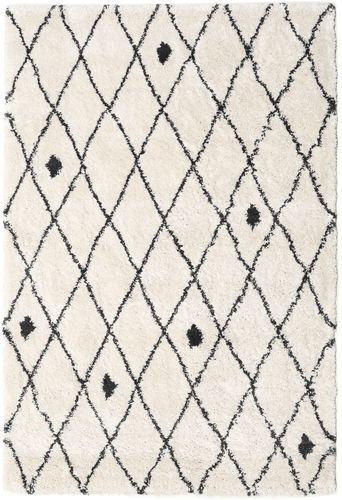 RugVista 200X300 Shaggy Zanjan Matta Modern Rutig Beige/Ljusgrå