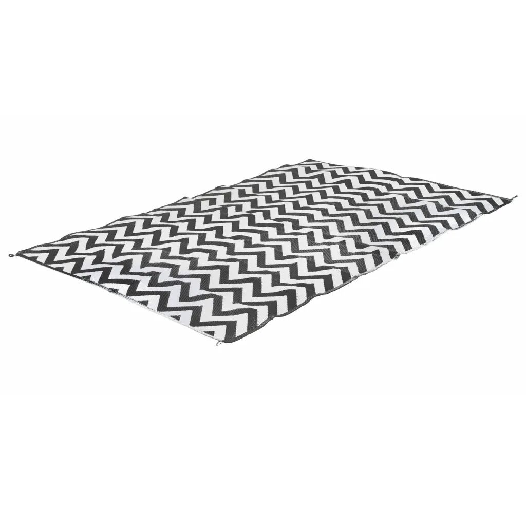 Bo-Camp Vonkajší koberec Chill mat M Wave 1,8x2 m, čierno biely