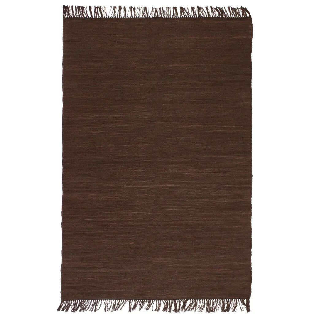 vidaXL Ručne tkaný koberec Chindi, bavlna 200x290 cm, hnedý