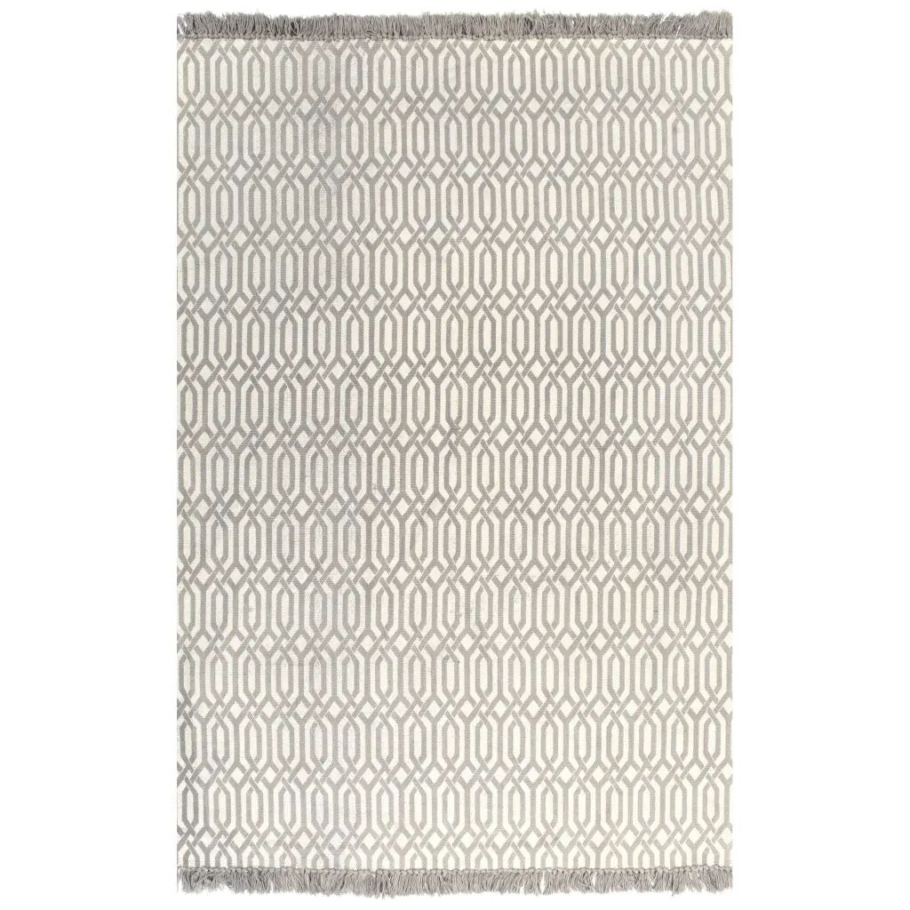 vidaXL Kilim koberec sivohnedý 160x230 cm bavlnený vzorovaný