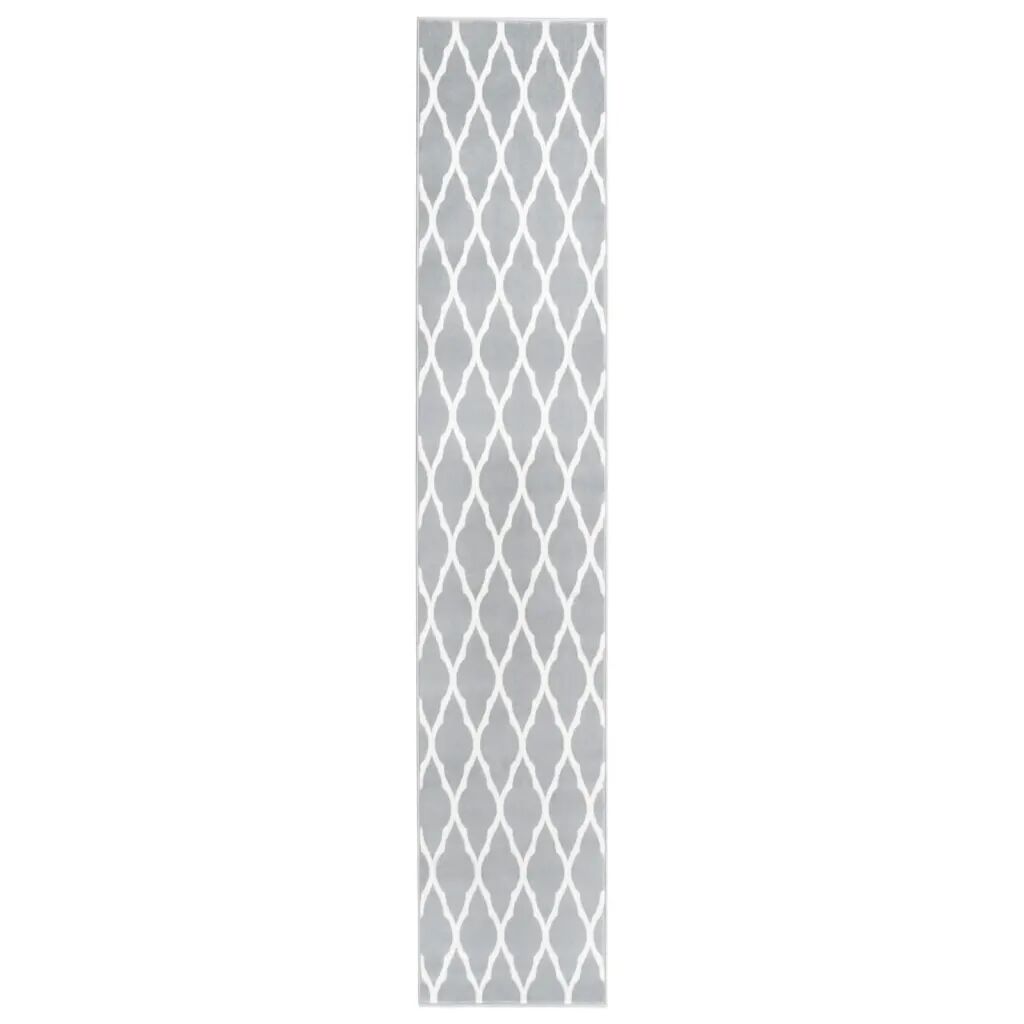 vidaXL Koberec behúň BCF sivo-biely 60x350 cm