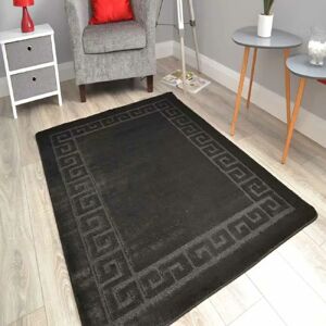 Canora Grey Black Plain Large Size House Rugs Lounge Machine Washable Non Slip Back Hall Runner black 330.0 H x 80.0 W x 2.0 D cm