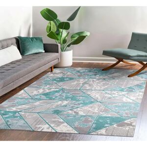 Metro Luxury Modern Design Patterns Area Rugs Hallway Runners Bedroom Carpet Floor Mat Emerald 150.0 H x 80.0 W x 2.0 D cm