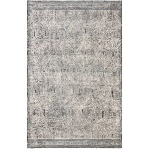 Blue Elephant Klaus Geometric Wool Ivory/Charcoal Area Rug black/white Rectangle 69 x 122cm