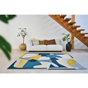 Louis de Poortere No Pattern And Not Solid Colour Area Rug blue/navy/white/yellow 153.54 H x 110.24 W x 0.3 D cm