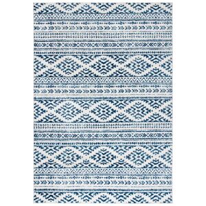 Mistana Thoren Looped/Hooked Ivory/Blue Rug white 90.0 W x 1.0 D cm