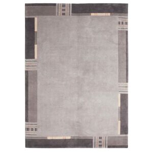 World Menagerie Annette Hand-Knotted Wool Grey Rug gray/white 250.0 W x 1.2 D cm