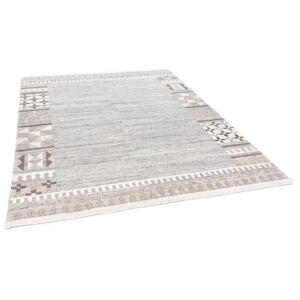 Theko Handmade Berber rug made from 100% virgin wool white 90.0 H x 60.0 W x 1.0 D cm