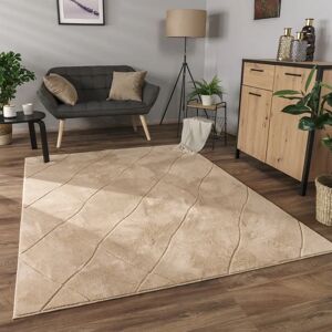 Fairmont Park Rug in living room, bedroom, short pile, Scandi diamond pattern, plain 3D gray white 100.0 H x 60.0 W cm