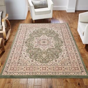 Three Posts Warren Area Rugs Traditional Pattern Living Room Size green/white 120.0 W x 1.2 D cm