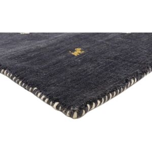 Carpetfine Handmade Wool Black Rug black/white 250.0 H x 10.0 D cm