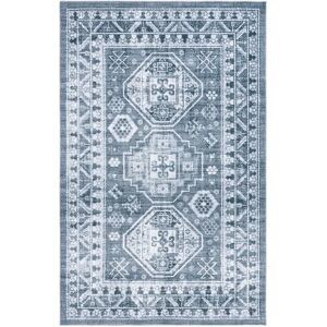 Blue Elephant Machine Woven Ivory/Grey Rug blue/gray/white 183.0 H x 122.0 W x 0.33 D cm