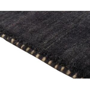 Carpetfine Handmade Wool Black Rug black/white 300.0 H x 300.0 W x 10.0 D cm