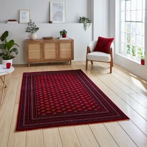 Think Rugs Dubai Traditional Super Soft Patterned Border Rug Red 170.0 H x 120.0 W x 1.0 D cm