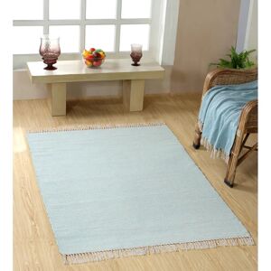 World Menagerie Edouard Hand-Loomed 100% Cotton Blue Rug blue/white 60.0 W x 1.0 D cm