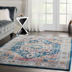 NOURISON Ankara global ANR11 Blue Multi 61cm x 122cm Rectangle - Blue and Multicoloured