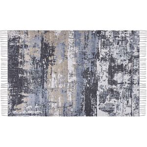 BELIANI Area Rug Distressed Abstract Pattern Tassels 140x200 cm Multicolour Konakli