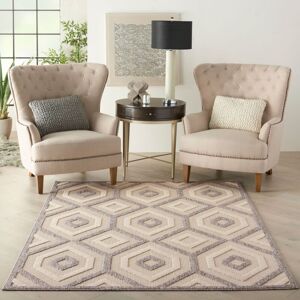 NOURISON Cozumel (Outdoor) CZM02 Cream 66cm x 229cm Runner - Grey and Ivory and Cream