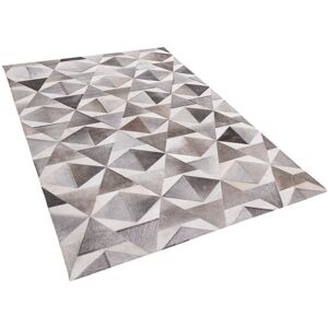 Beliani Area Rug 160 x 230 cm Leather Grey ALAKA