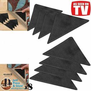 AMC 8 X RUG CARPET MAT GRIPPERS RUGGIES NON SLIP SKID REUSABLE WASHABLE