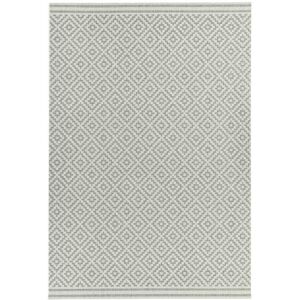 Cheshire Grey & White Diamond Print Washable Outdoor Rug, 80 x 150cm