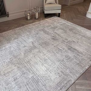 Alexis Silver & Grey Abstract Patterned Rug, 160 x 221cm