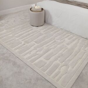 Amore Ivory Textured Abstract Rug, 120 x 170cm