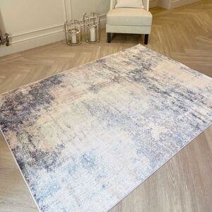 Margo Blue & Cream Abstract Rug, 282 x 389cm