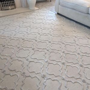 Ogee Cream & Stone Raised Trellis Rug, 200 x 290cm