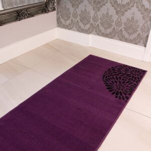 Purple and Black Modern Runner Rug - Milan - 60cm x 240cm Runner