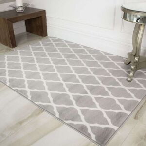 Trellis Grey Runner Rug - Milan - 60cm x 240cm Runner