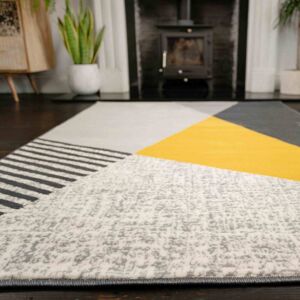 Ochre Grey Fractured Rug - Milan - 60cm x 110cm