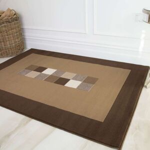 Brown Living Room Geometric Rug - Milan - 60cm x 110cm