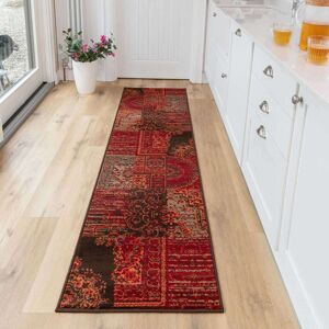 Patchwork Wine Hall Runner Rug - Milan - 60cm x 240cm Runner