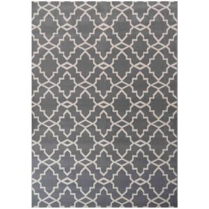 Modern Grey Trellis Living Room Rugs - Milan - 60cm x 110cm