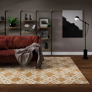 Beige Woven Trellis Living Room Rug - Milan - 120cm x 170cm