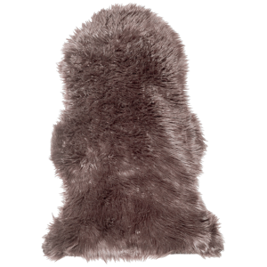 Beliani Faux Sheepskin Rug Brown 53 x 88 cm High Pile Rustic Material:Acrylic Size:xx60