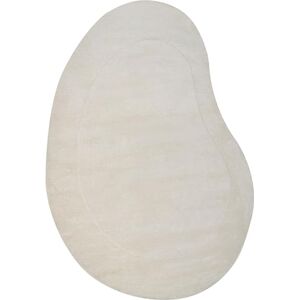 Beliani Viscose Area Rug Organic Kidney Shape Accent Rug 160 x 230 cm Beige