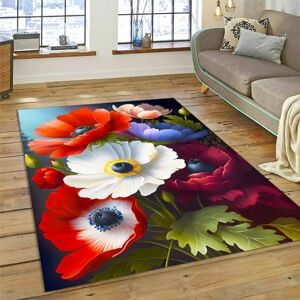 Generic Kids Area Rugs Educational Beautiful Flowers Daisy Rose Chrysanthemum Play Mats 140 X 200 Cm, Non Slip Rug Children Crawling Rugs Floor Mat For Playground Kids Room Bedroom Playroom-2L1P/S5U7-4